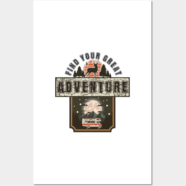 Find your great adventure, Camping RV vintage, Camping partners for life,  Retro RV camping Wall Art by HomeCoquette